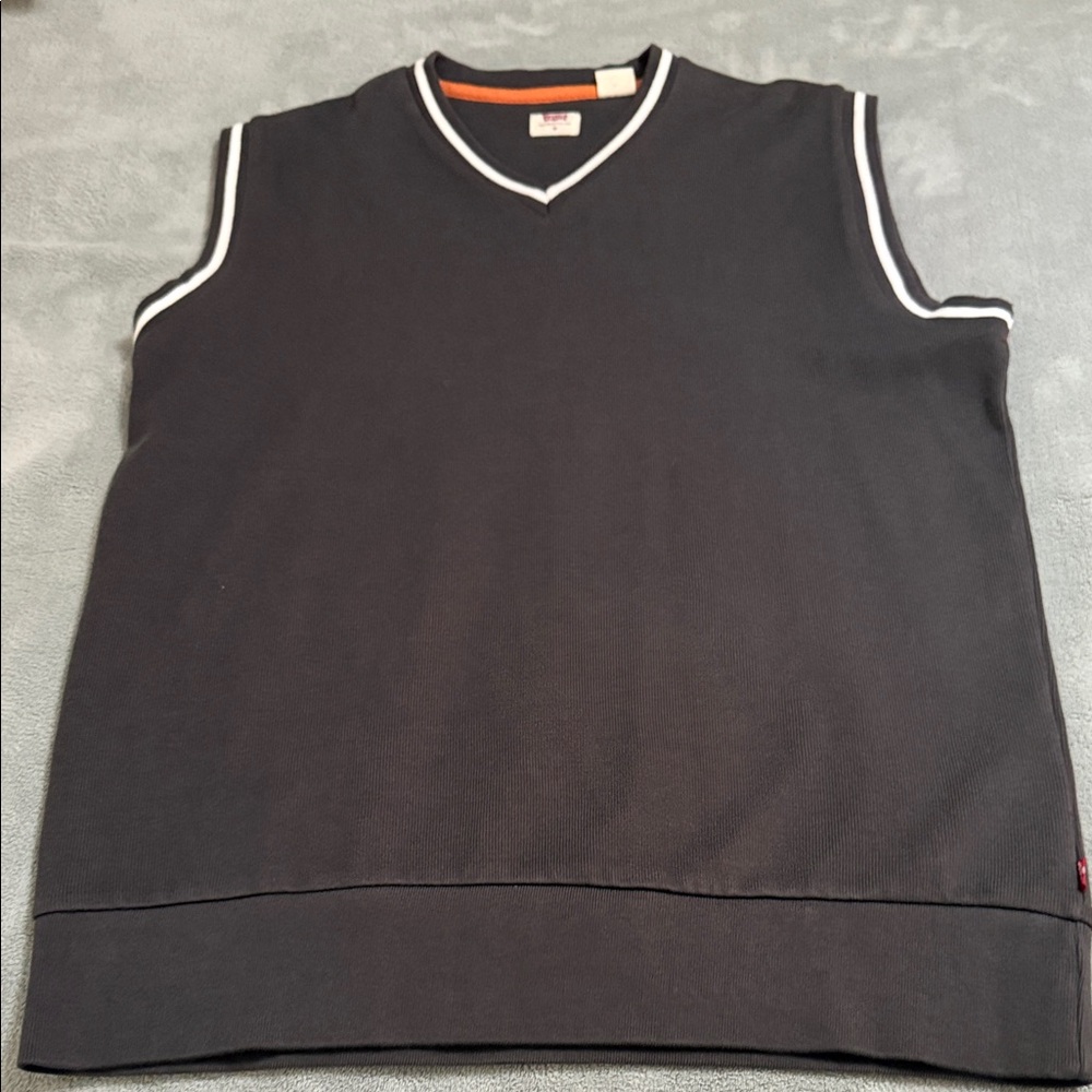 Levi's Black Sleeveless Shirt with White Trim